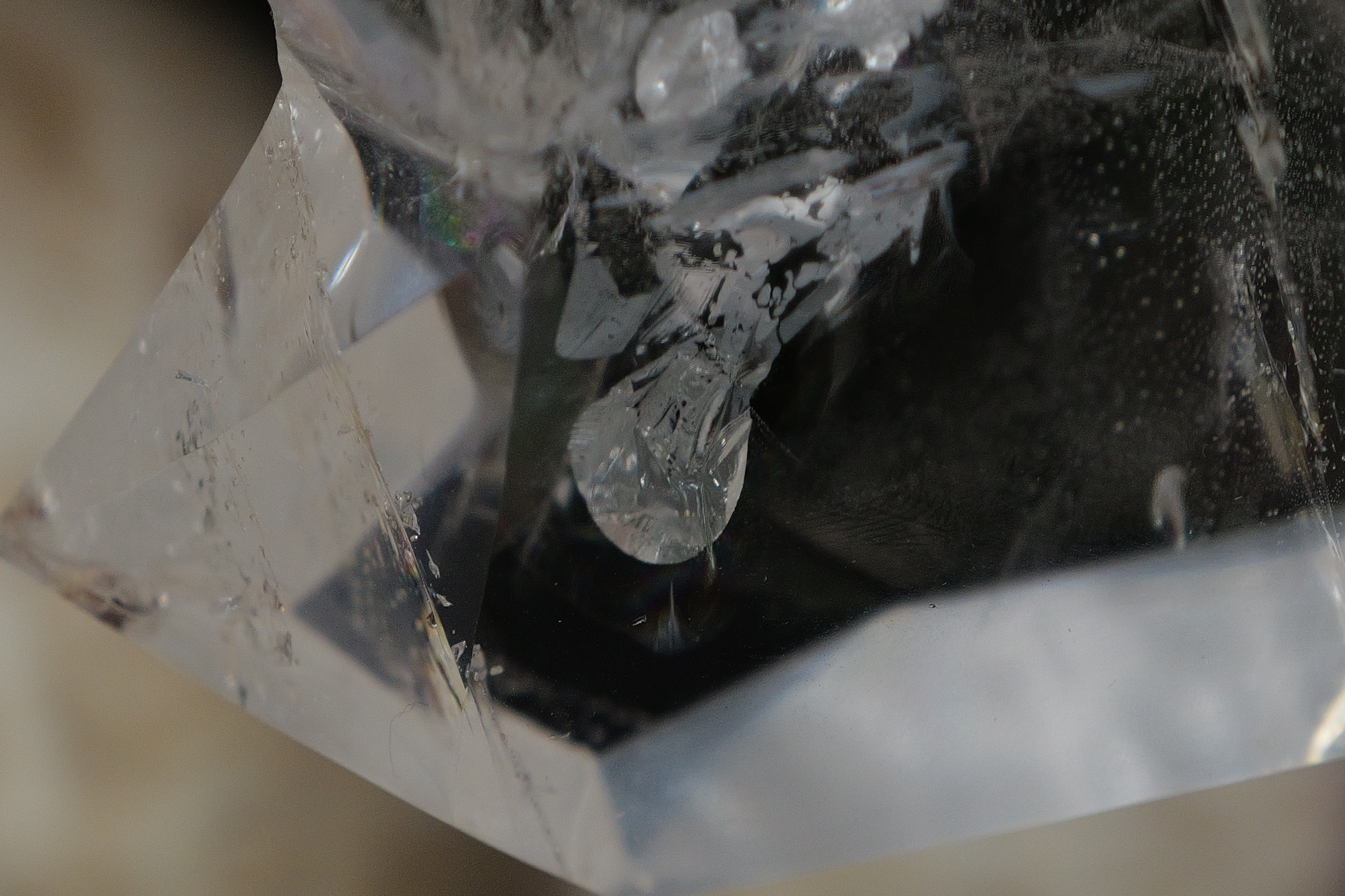 ༒10.35cm白水晶雙尖柱擺設༒ CQ.1098C7s-RA*6JN