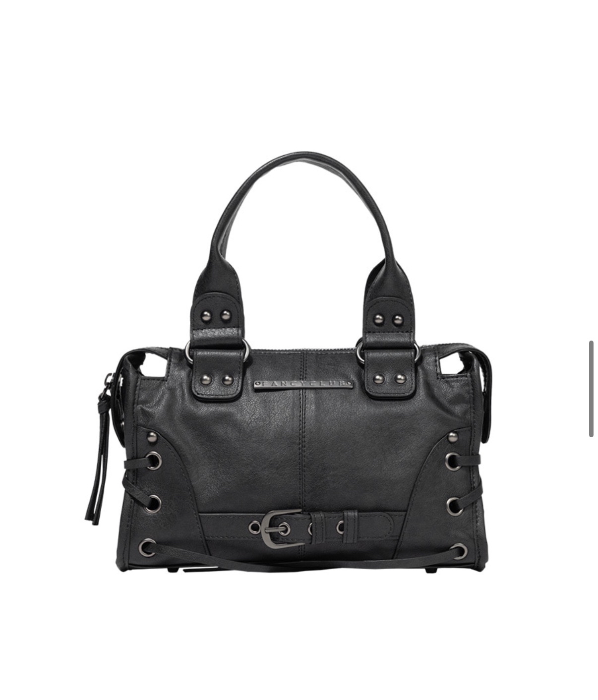 Fancyclub BELTED WASHING LEATHER MINI BAG (BLACK) F26QE991