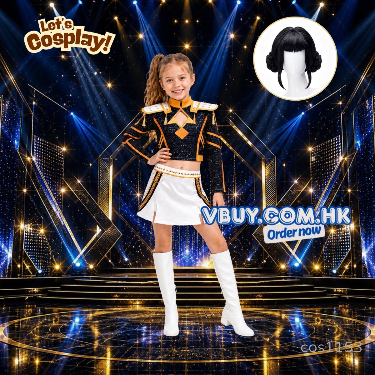 Zoey 黑金Cosplay服裝女童 Kpop Demon Hunters Costume 兒童舞台表演角色扮演套裝 Lets Cosplay cos1153