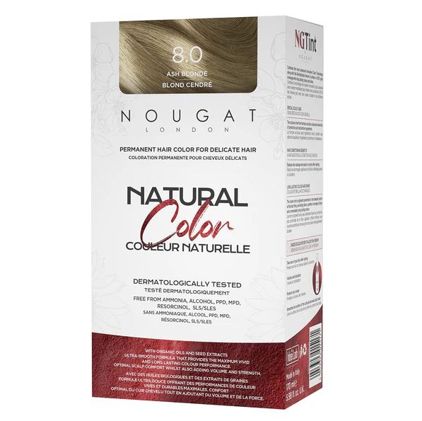 NOUGAT 意大利植物染髮劑 - 8.0灰金色    Intense Chocolate (送染髮梳,攪拌碗,耳罩, 浴帽,披肩)