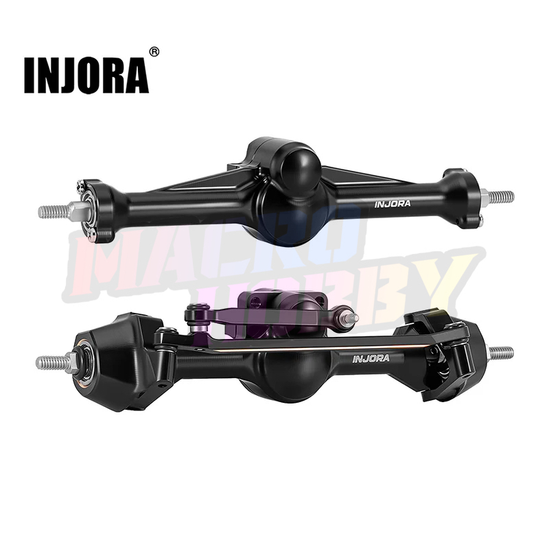 INJORA +3mm Planet Axles with Brass Steering Knuckles for 1/30 SCX30 #530387