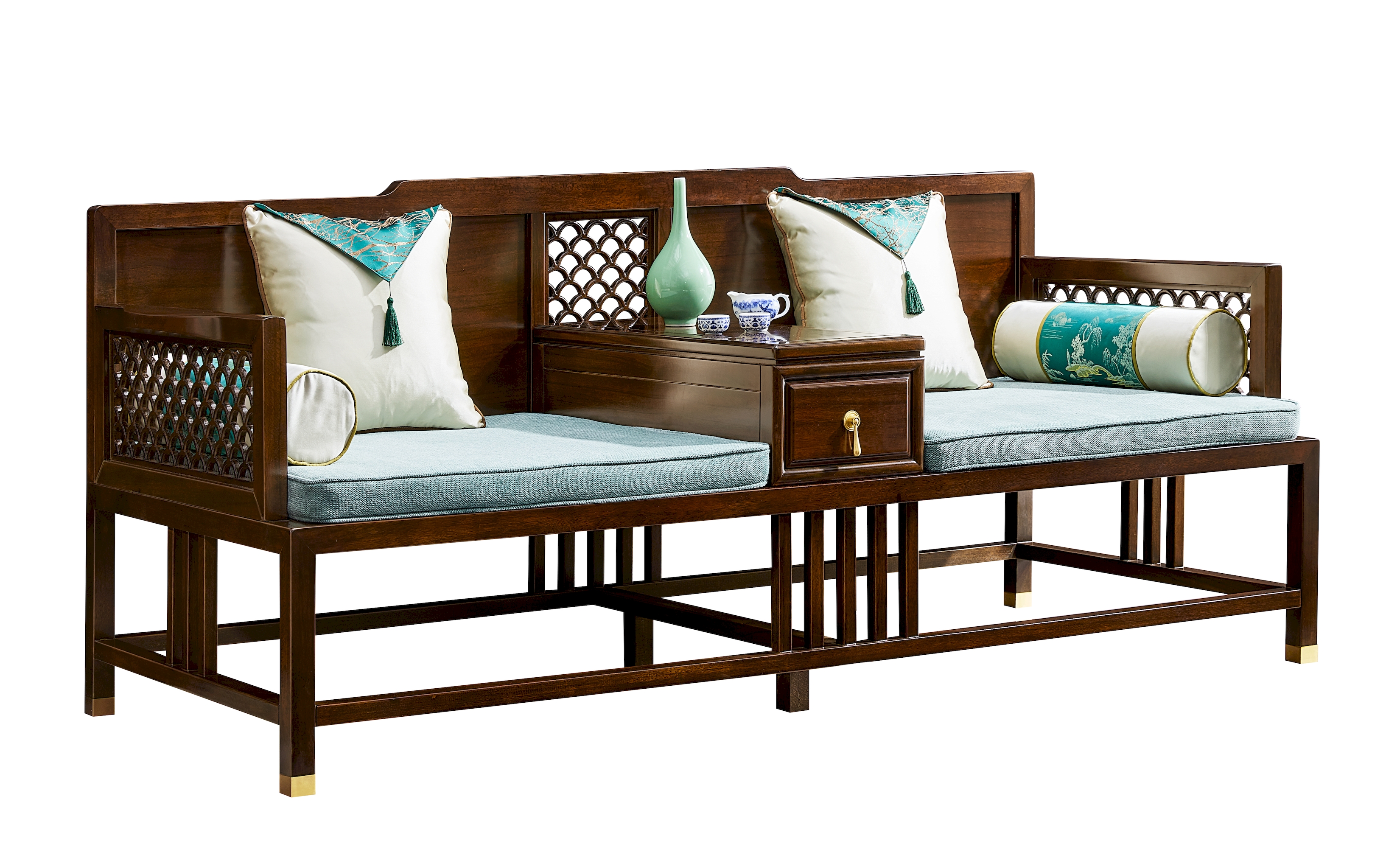 兩座相連椅連抽屜