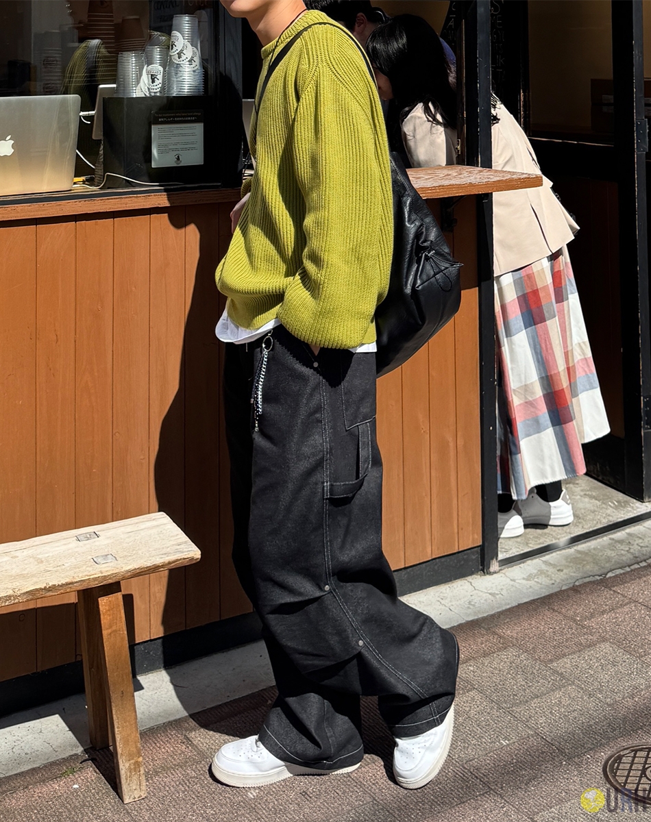 【100%保證韓國直送】立體鉚釘不褪色工裝降落傘寬褲 (防縮加工) [3 color] RF1229882