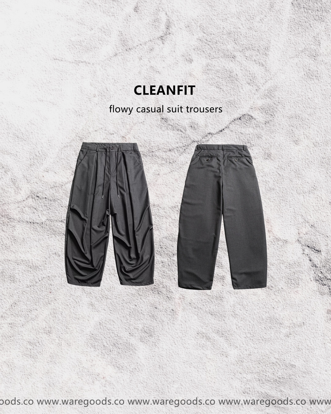 W0418垂感鬆身拖地西褲