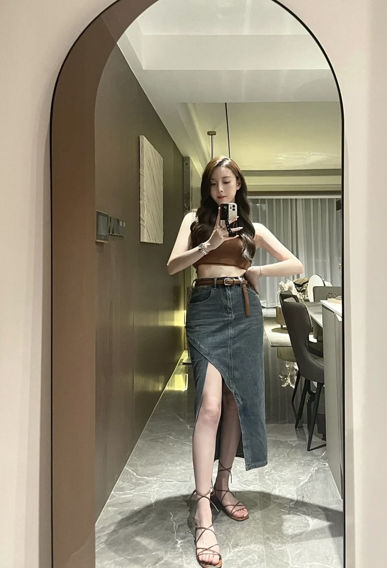 J204不规则开叉裙