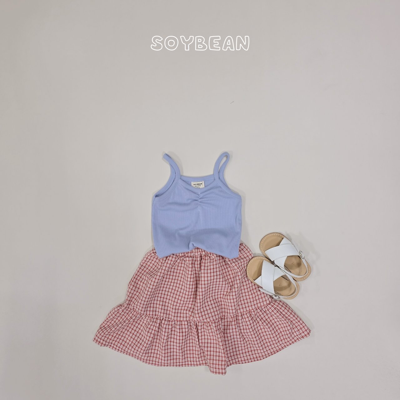 Soybean | Check skirt set(Mint L(100-110)