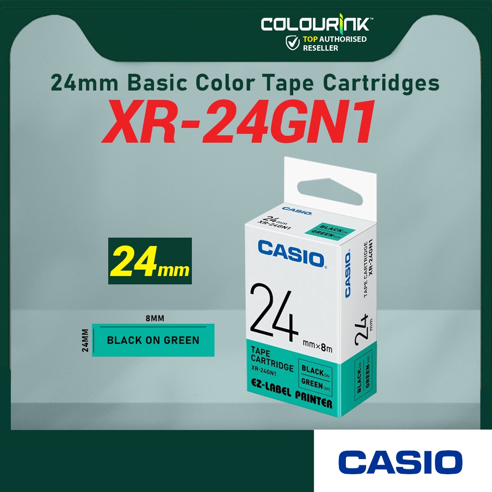CASIO ORIGINAL GENUINE 24MM EZ LABEL TAPE FOR KL-120 KL-130 KL-820 KL-60 KL-HD1 KL-8400 KL-G2