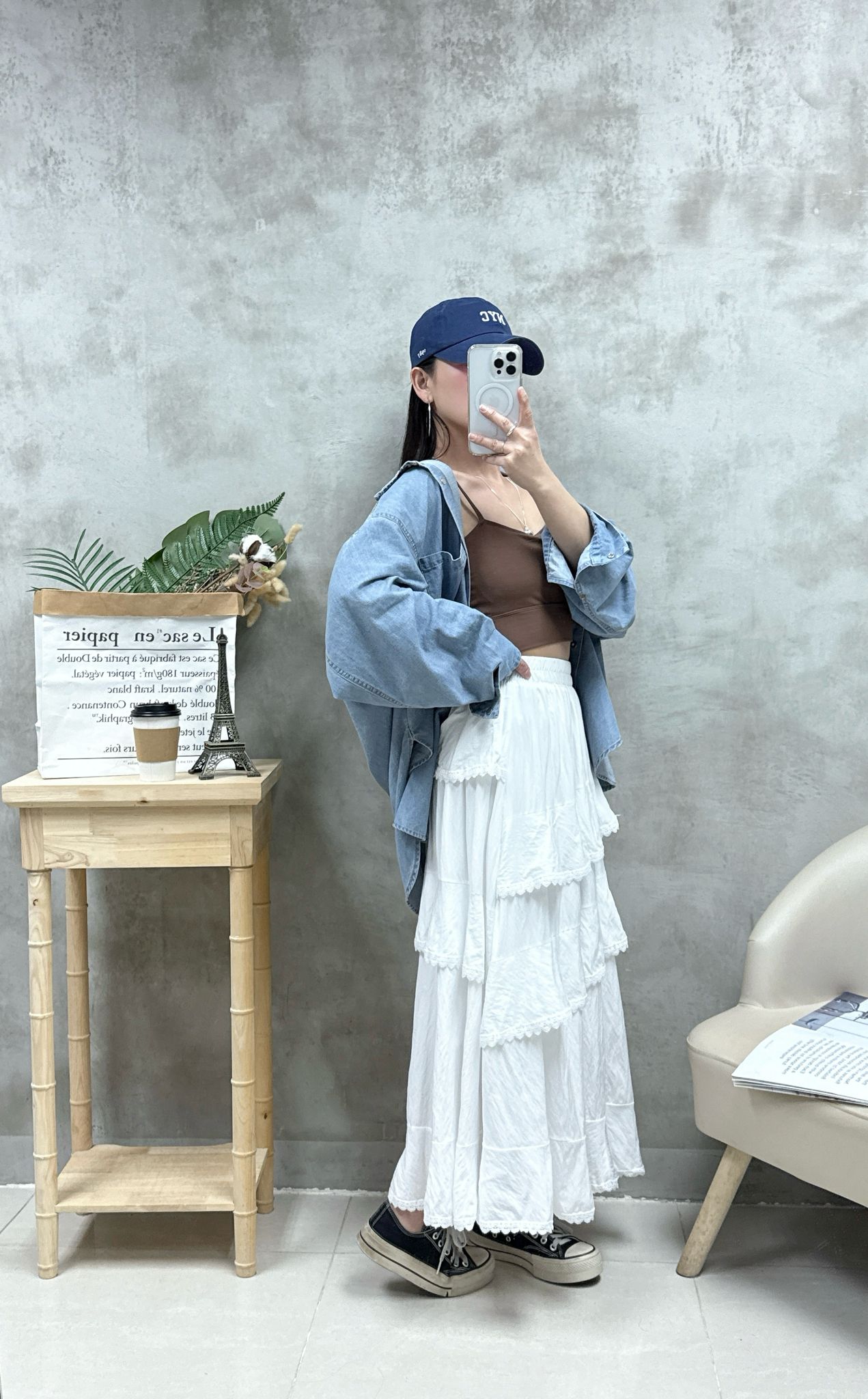 C17 車章軟身牛仔褸