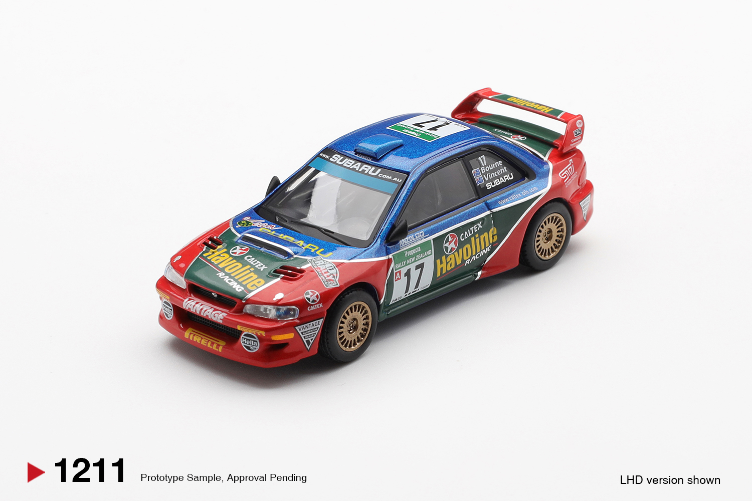 MINI GT 1211 Subaru Impreza WRC98 #17 2000 Rally New Zealand MINIGT