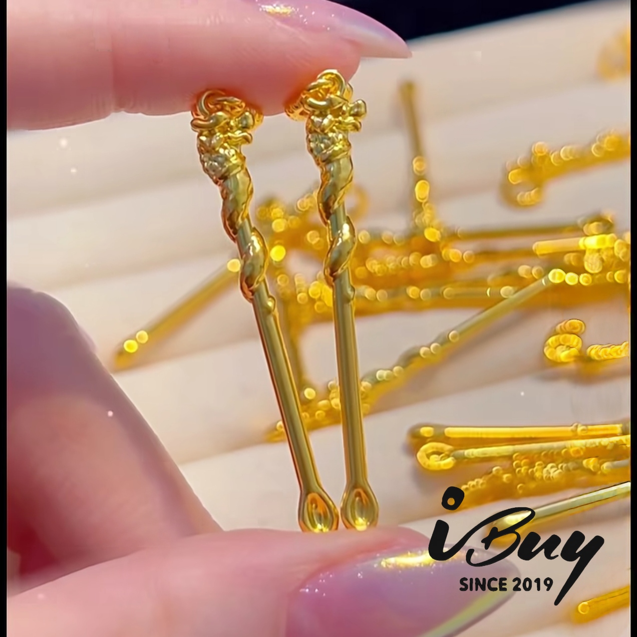 916 GOLD DRAGON SPIRAL EAR PICK 999 金 祥龙耳勺