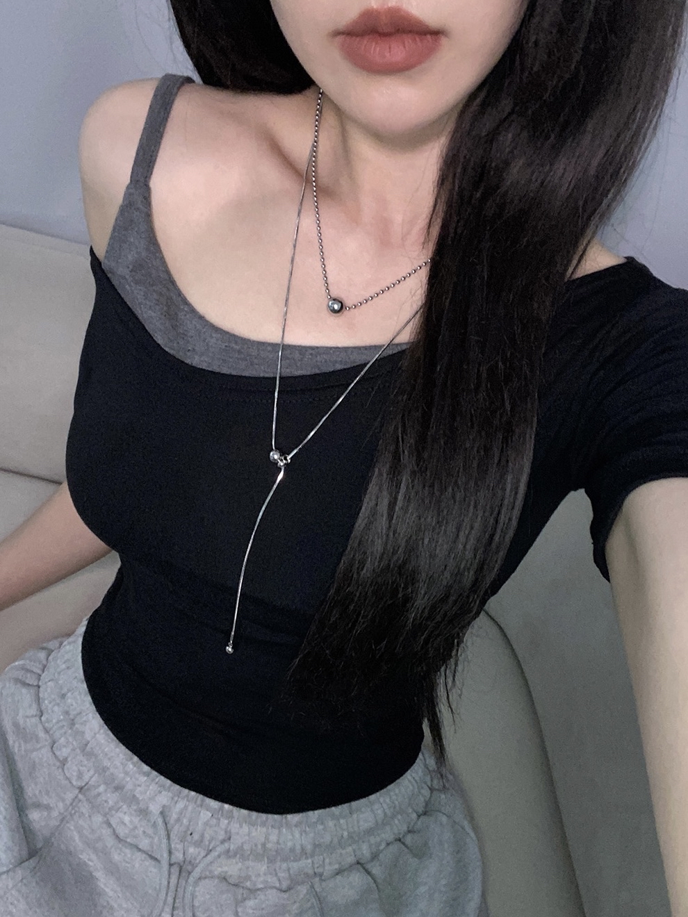 Asymmetrical Off-Shoulder Layered Top