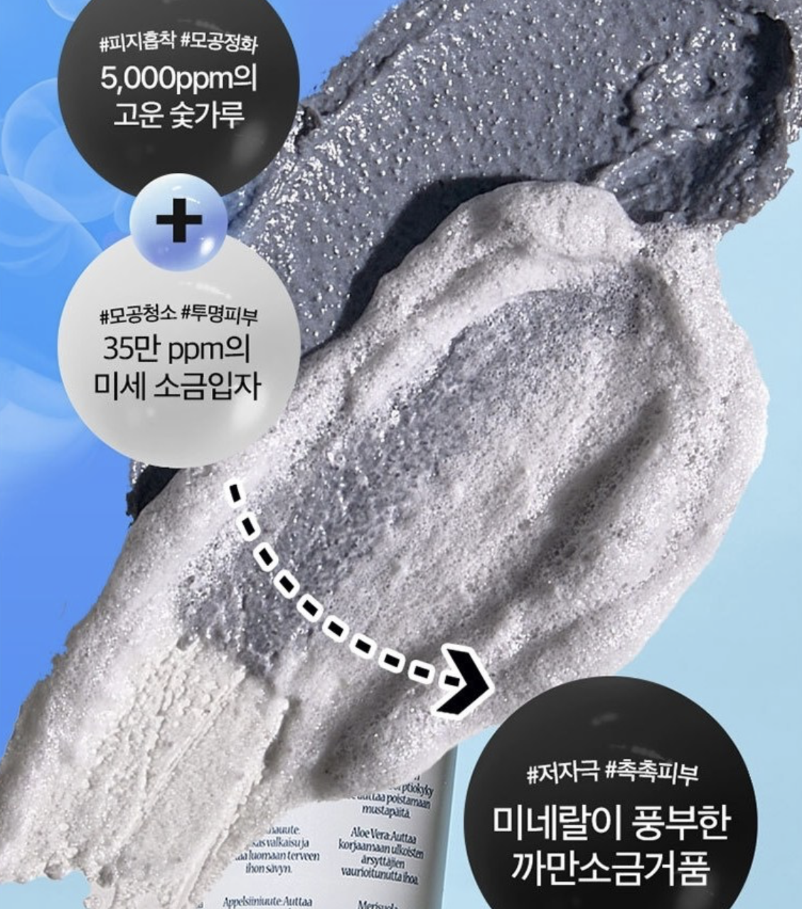 韓國直送 Torhop 黑海鹽 鑛物微泡沫 潔面乳 +送姆明收納袋｜Kaamos Black Salt Foaming