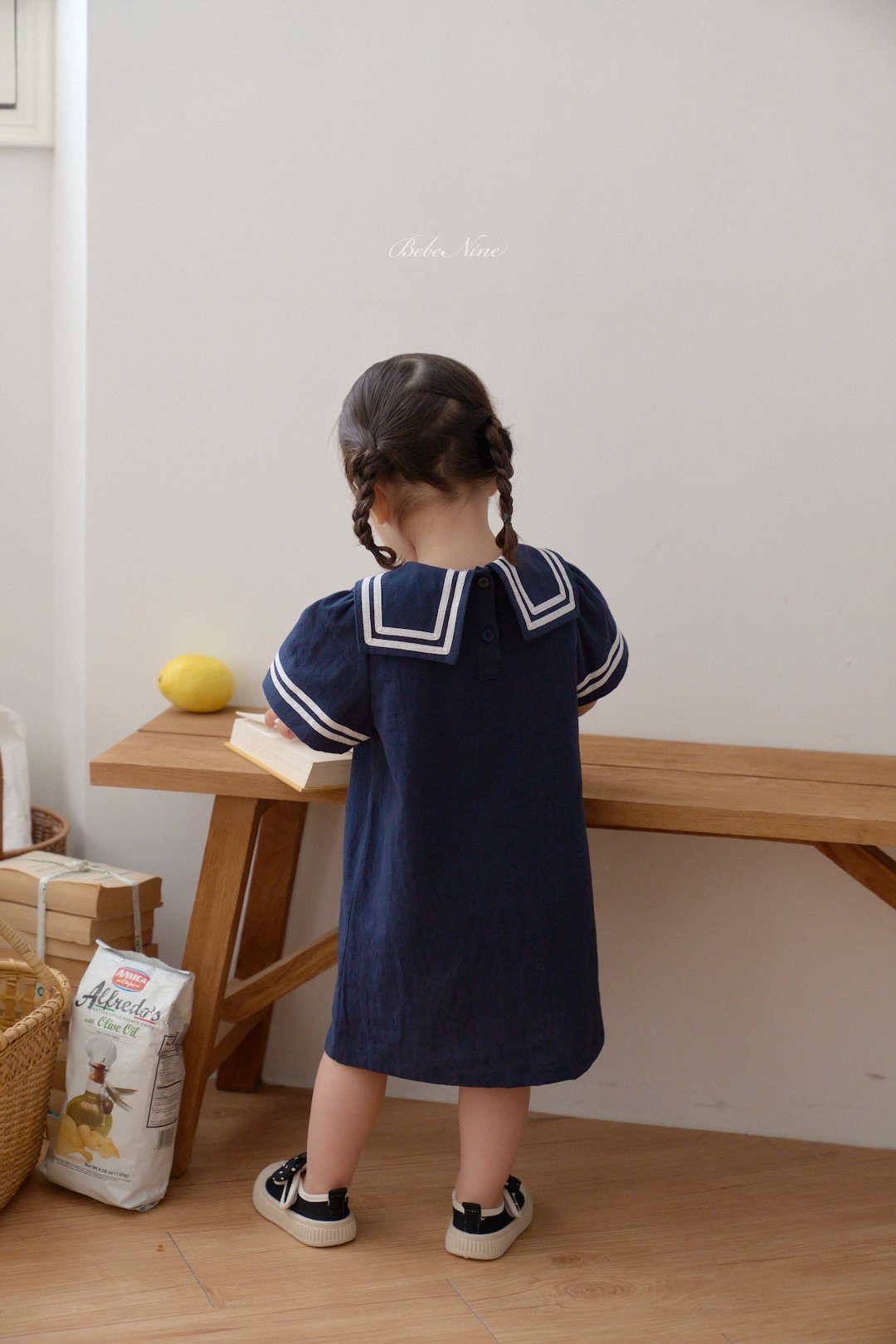 ☀️預訂 韓國直送☀️🇰🇷Bebenine三色海洋風水手領短袖連身裙