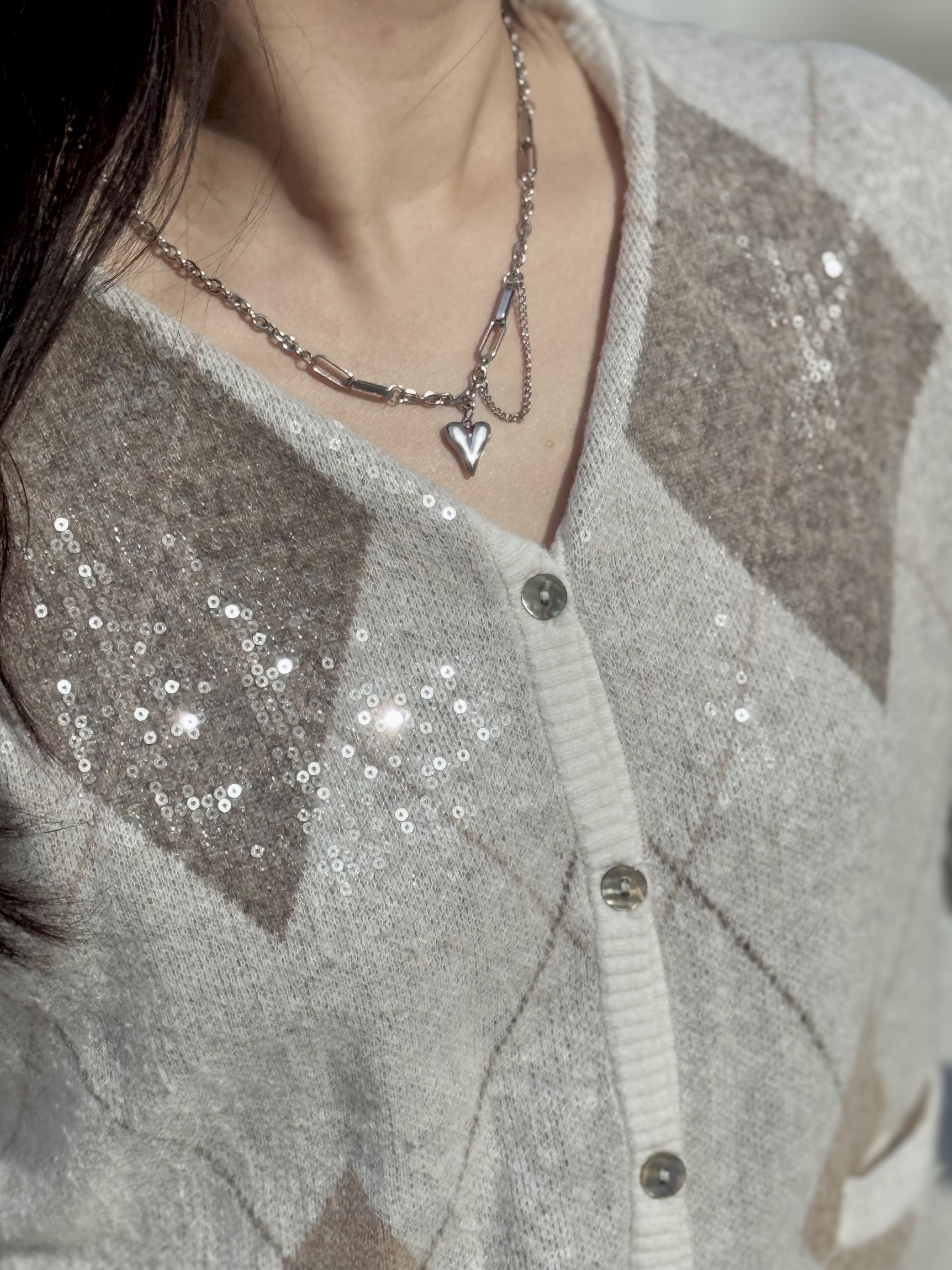 Sliver heart stainless necklace