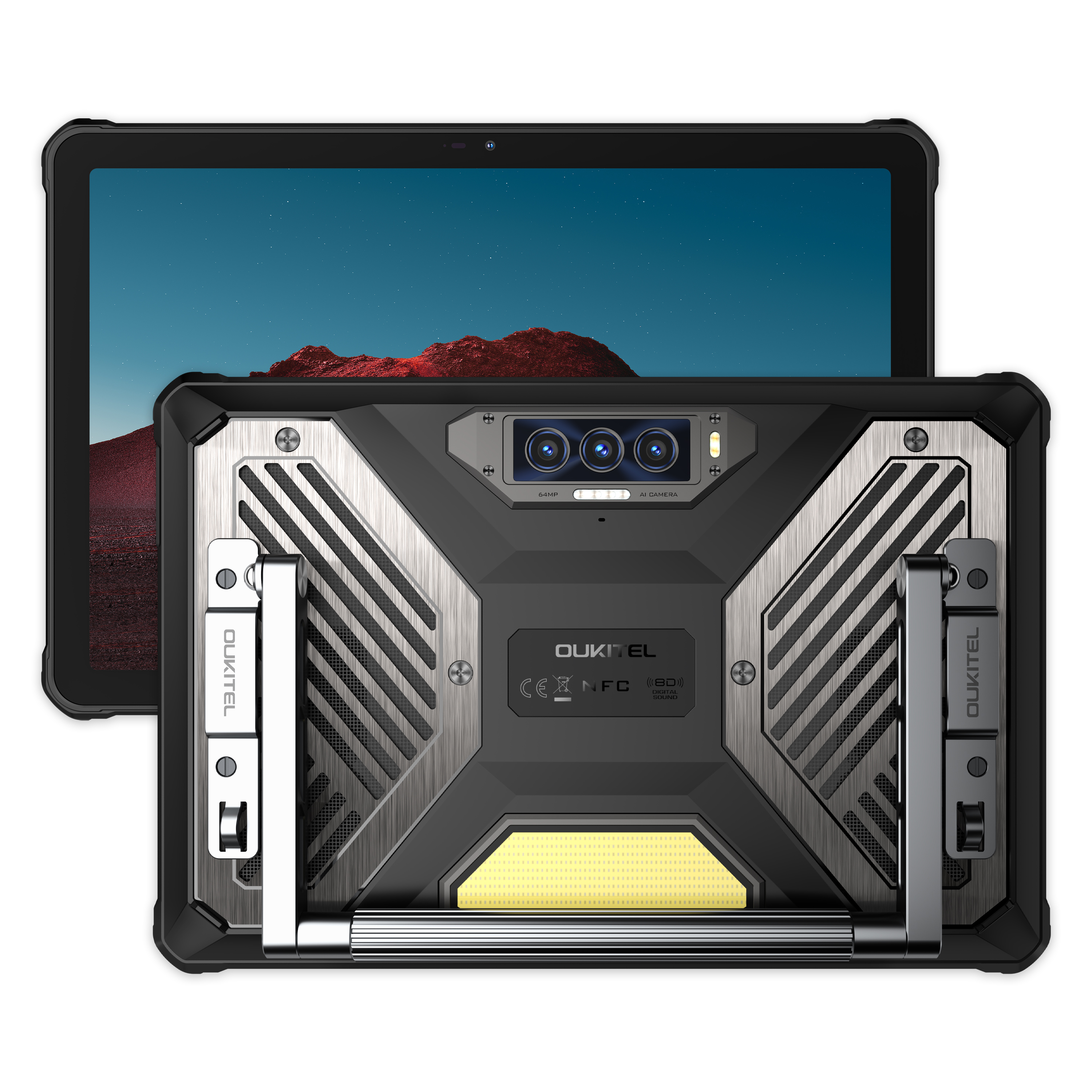 OUKITEL RT10 5G | 12GB/512GB 11吋 120Hz 25000mAh 夜視 露營燈 130dB雙喇叭 WiFi6E NFC 三防平板 Rugged Tablet