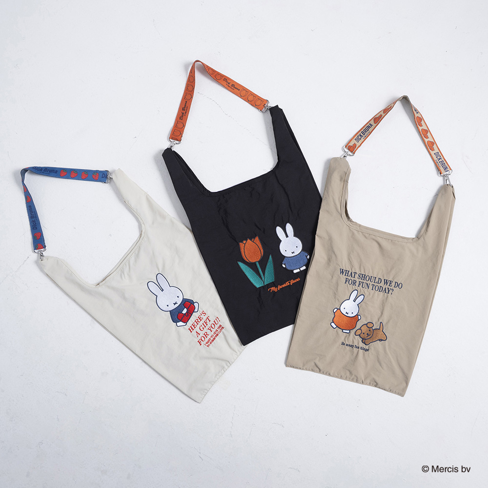 🆕【⭐訂購⭐】🌀 🇯🇵 日本直送 #Miffy 可拆卸肩帶 刺繡 單肩包/購物袋［3款選］🌀 [ELCD-0142][261019]