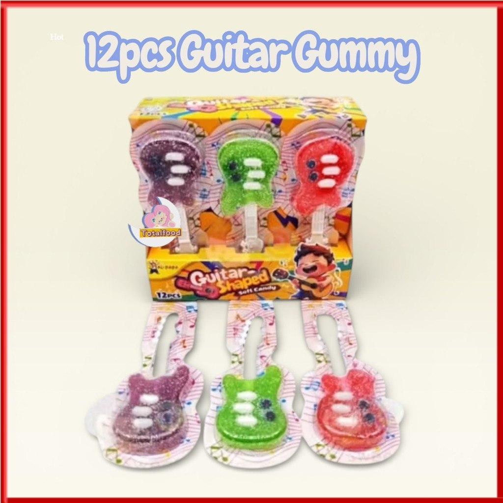 12pcs Ali Guitar Shaped Soft Candt Gummy stick (HALAL)