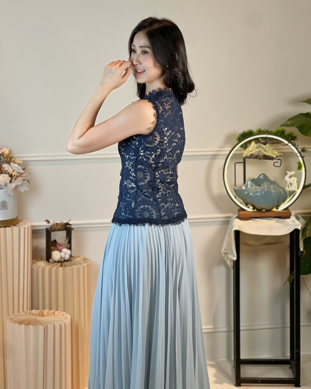 5104 Quintina Pleated A Line Skirt 