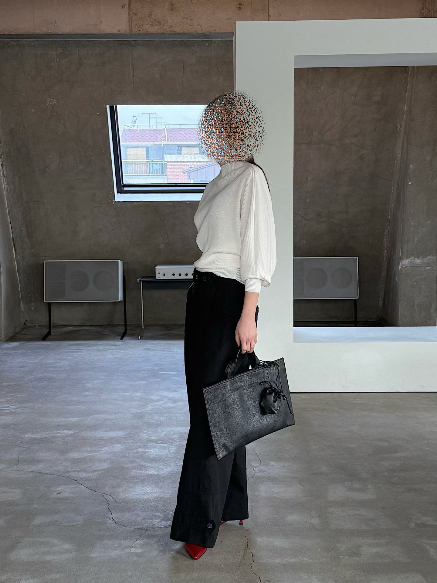 Elegant dolman sleeve ribbed top