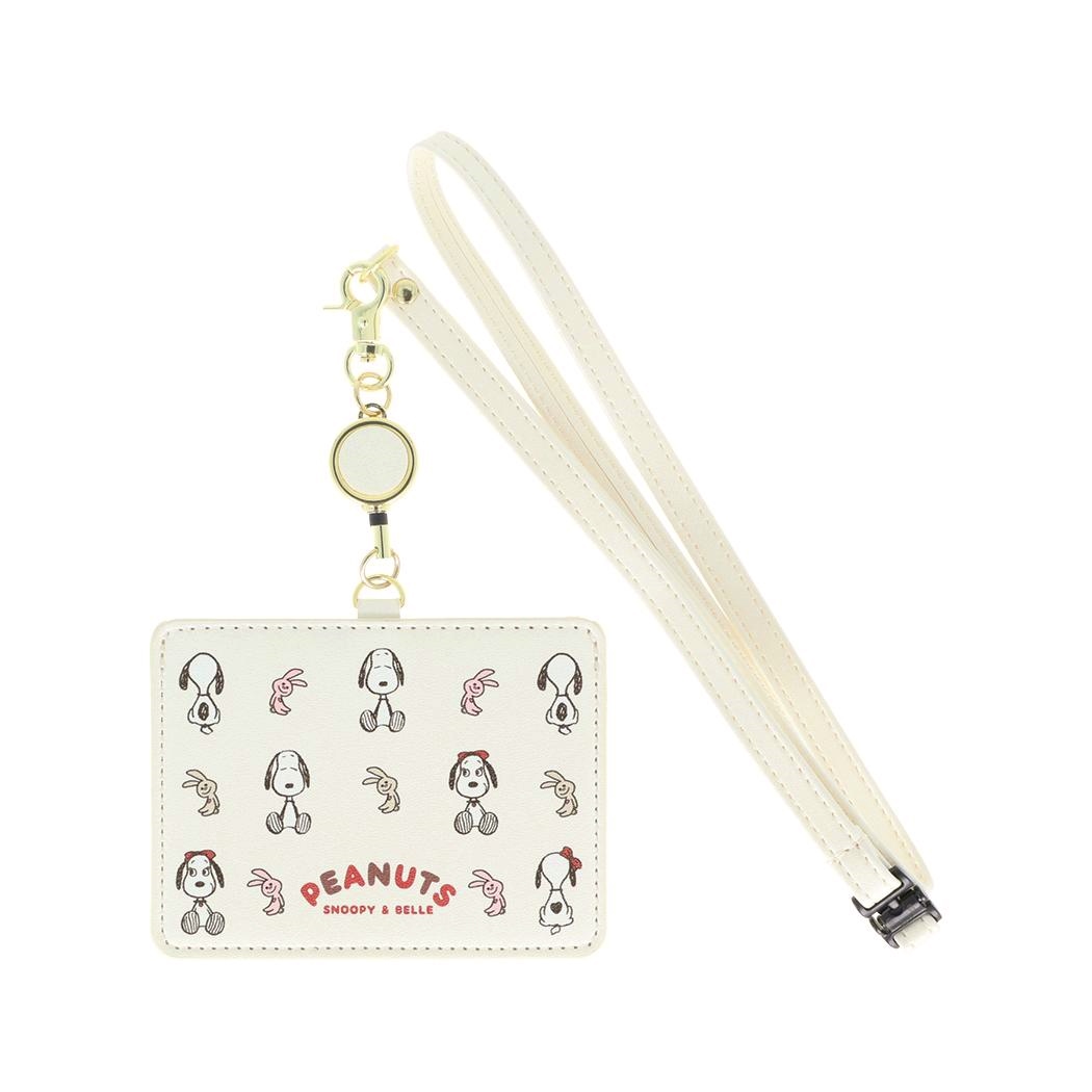 現貨｜Snoopy & Belle 日版 掛頸 伸縮帶 卡套 (象牙白 S2222060)
