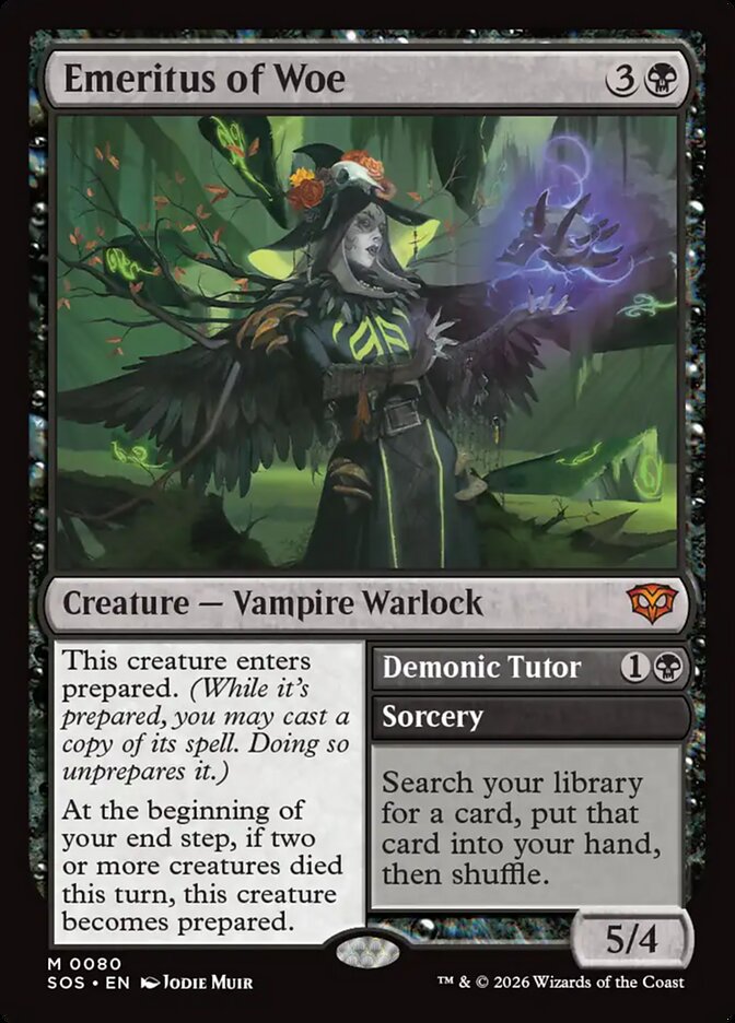 [EN] [Foil] Emeritus of Woe // Demonic Tutor [SOS-080] M