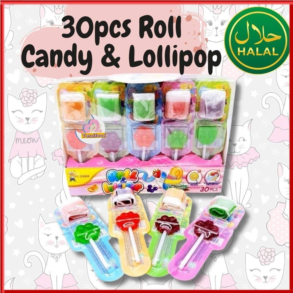 30pcs ALI Roll Candy & Lollipop Delicious HALAL (fruity roll gummy + lollipop)