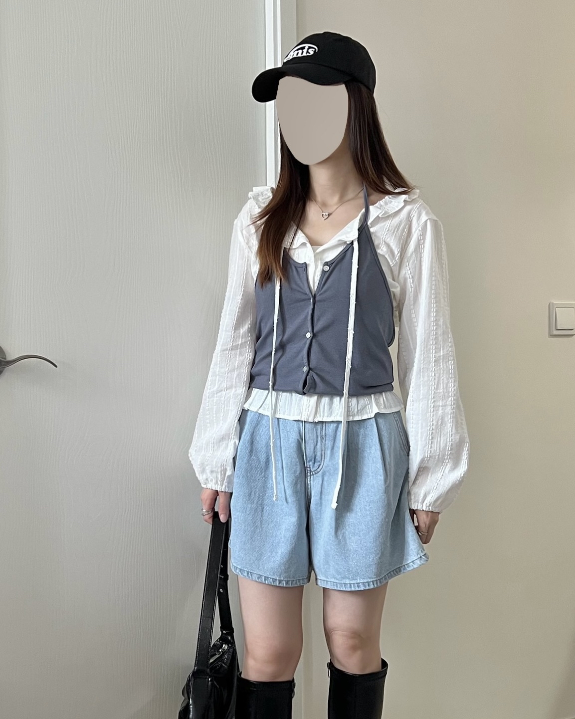 韓妹必備掛脖背心 