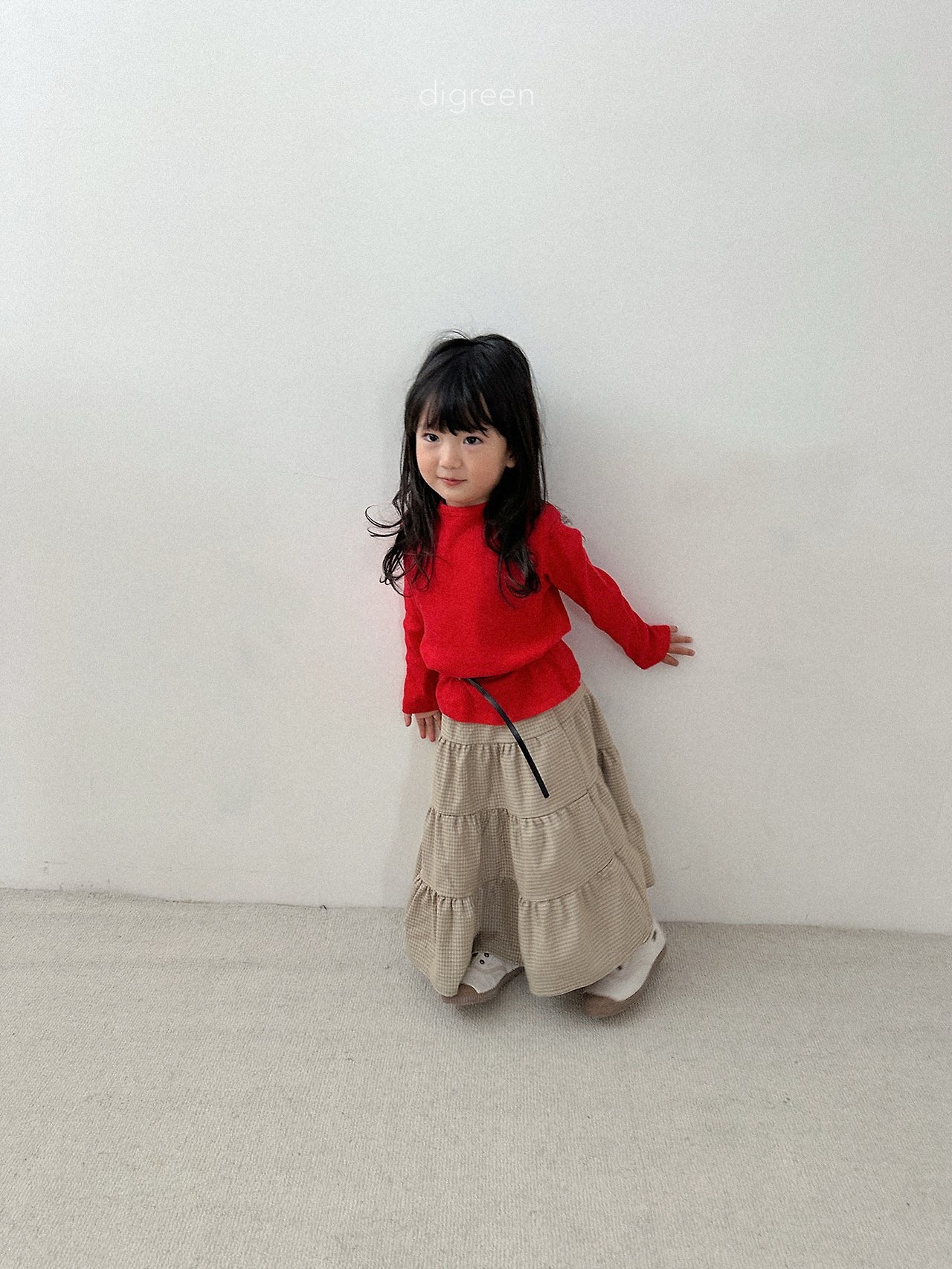 Digreen | check ruffle skirt 