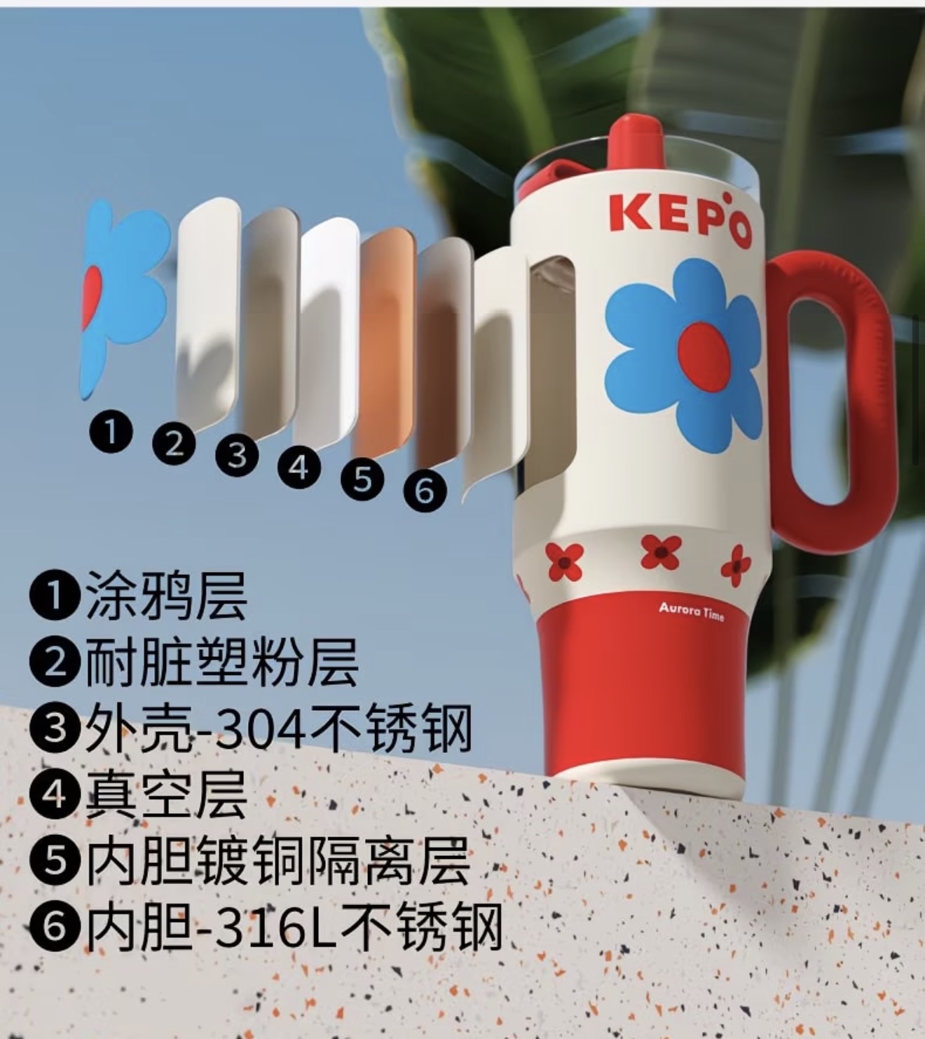 Kepo Garden Series Tumbler 1200ML 