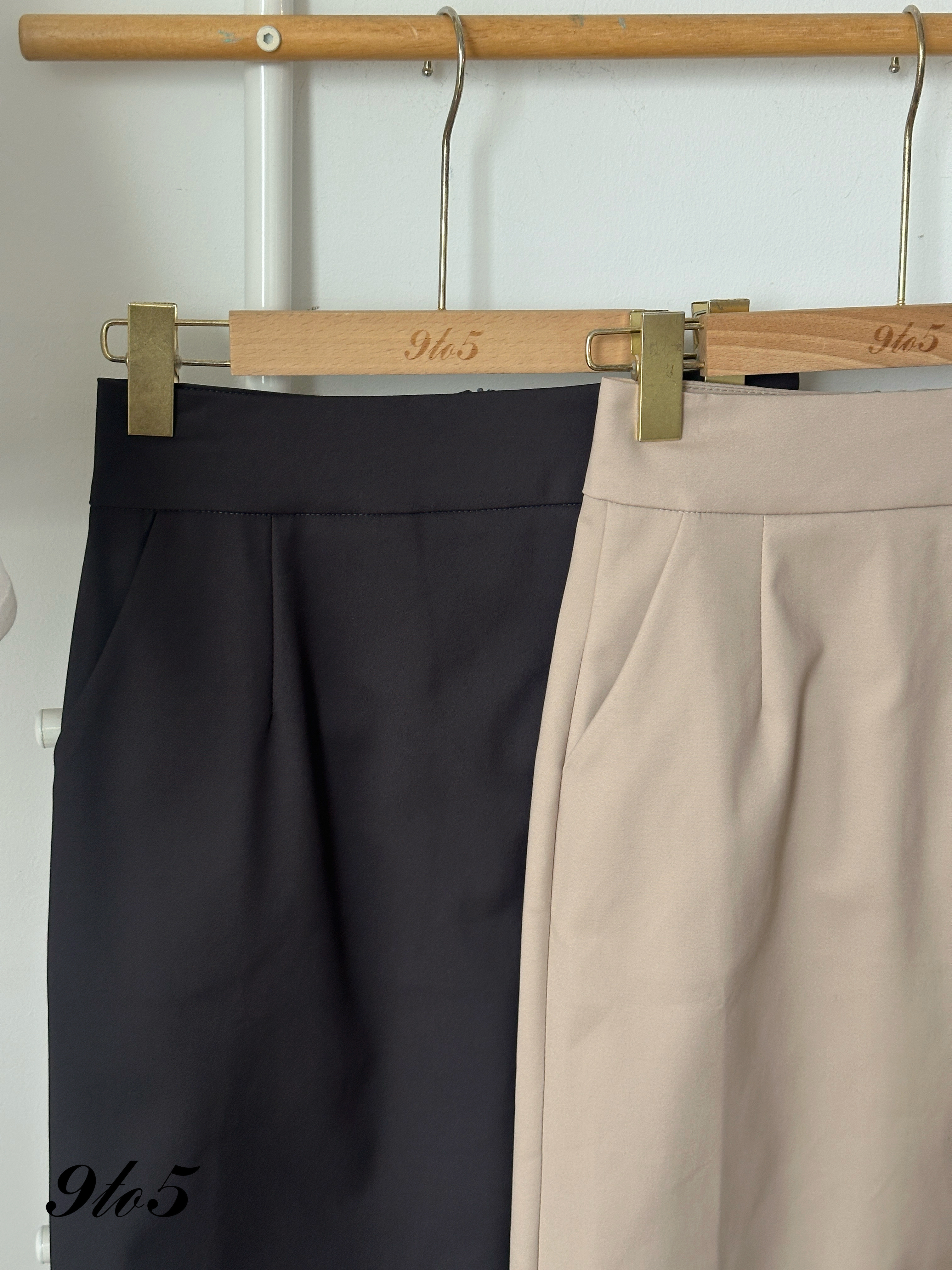 S1946 Long Pencil Skirt - Grey & Khaki