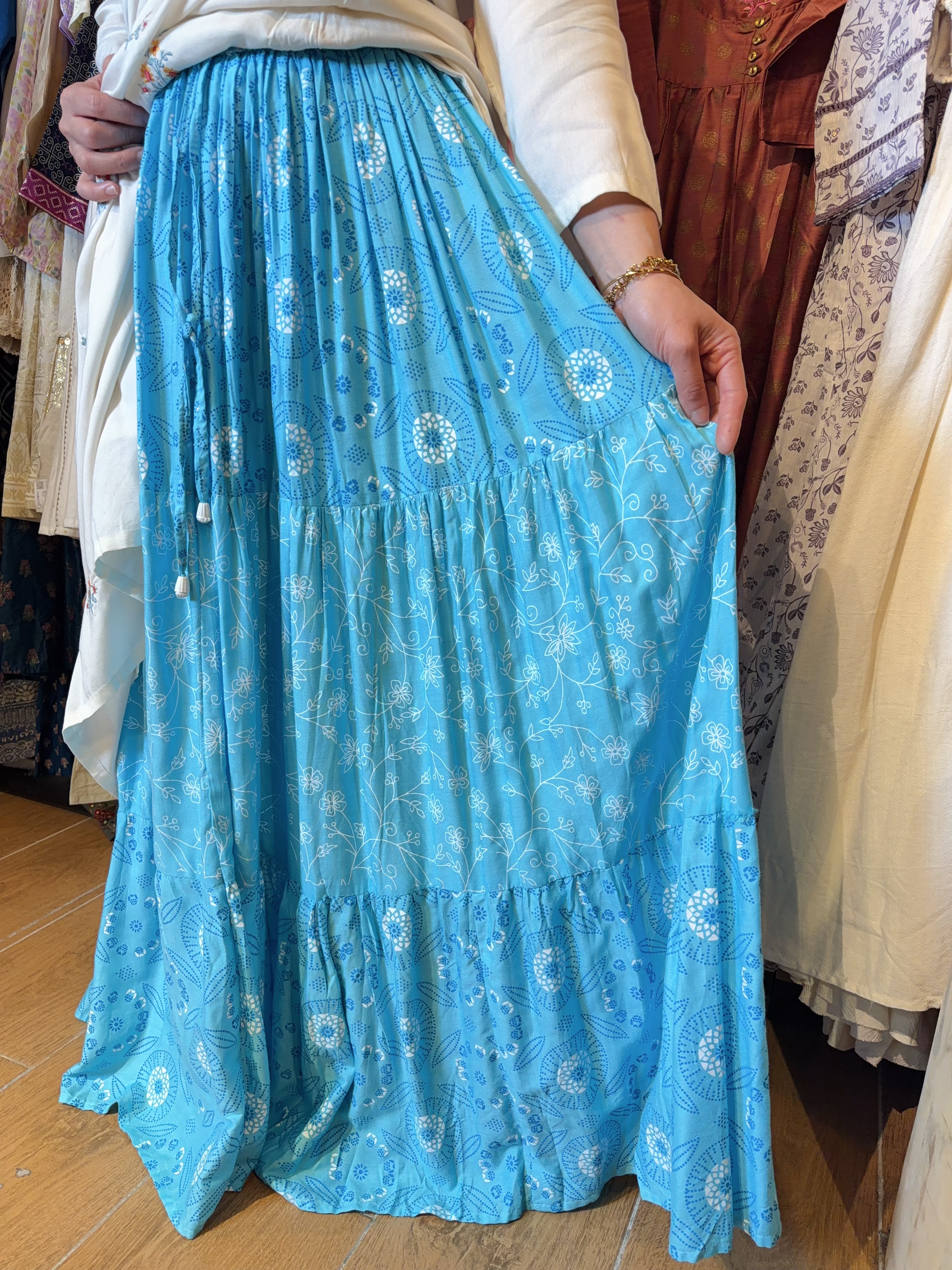 Sky Blue Patchwork Skirt #1450