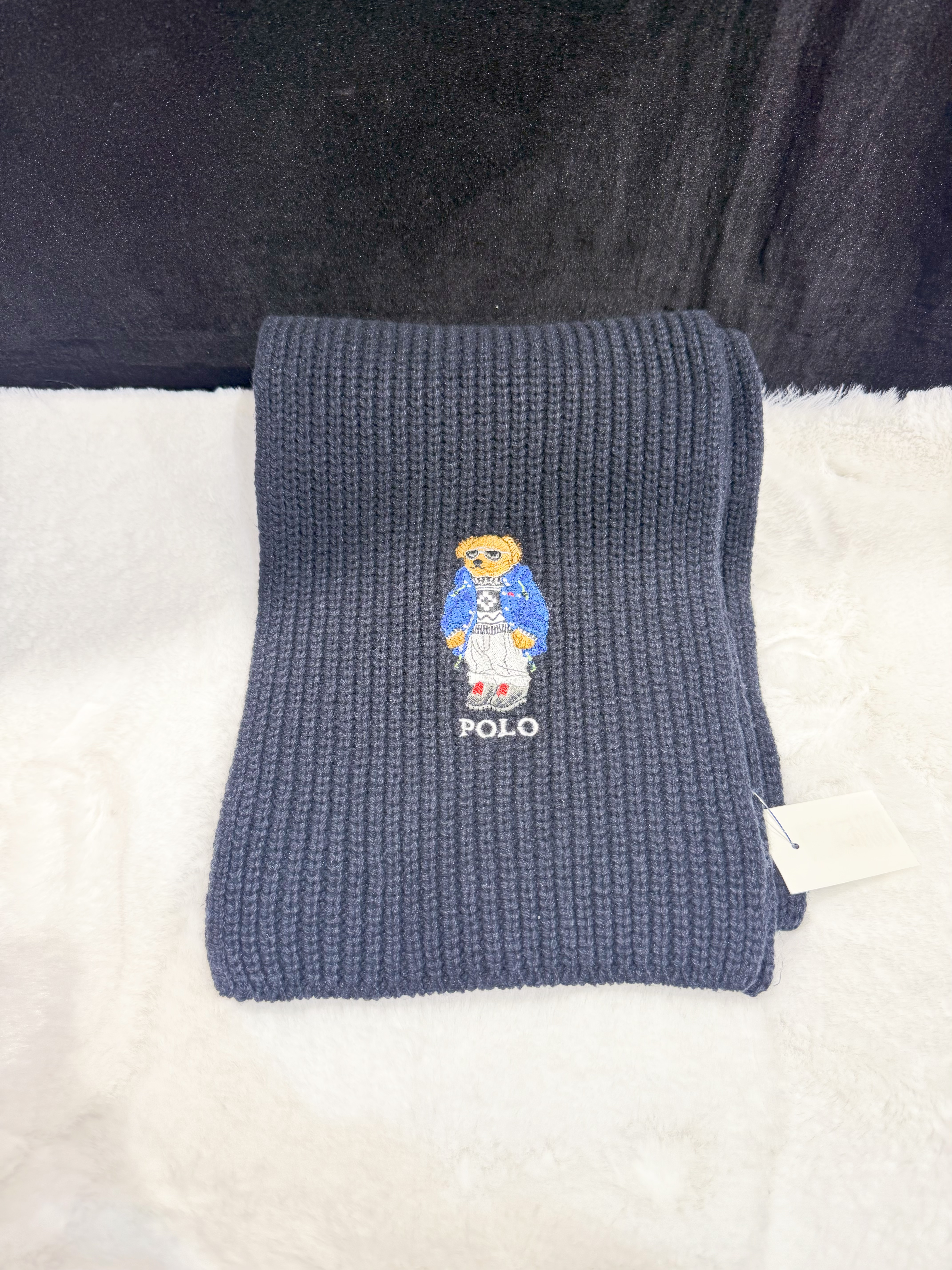 Polo scarf bear navy