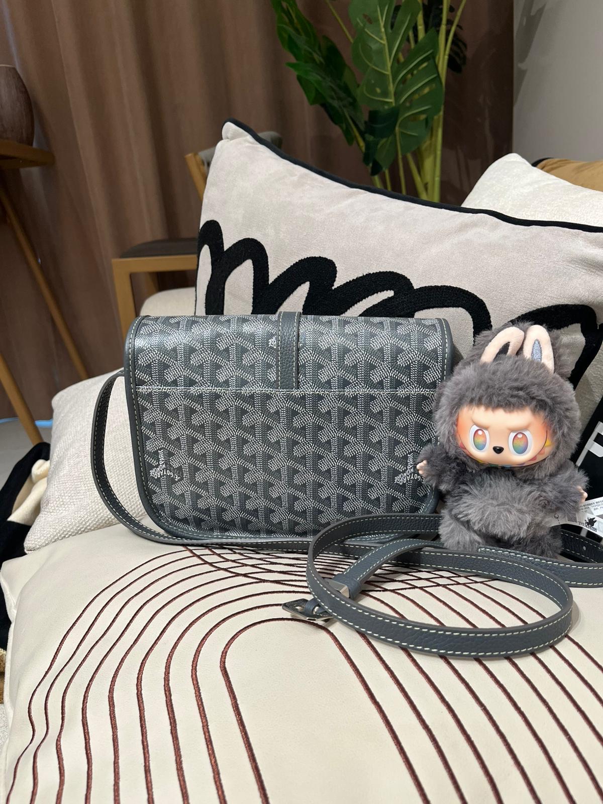 Goyard Belvedere PM Bag Grey 100%Authentic, 98%New ✅Dust bag