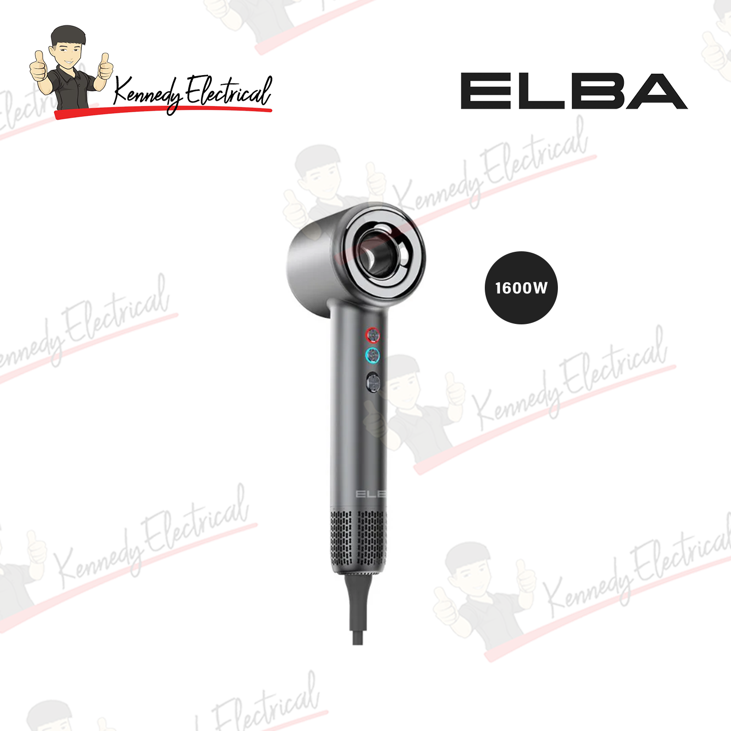 Elba 1600W Volante Bldc Motor Hair Dryer (Titanium Grey) EHD-Q6663DC(BK)