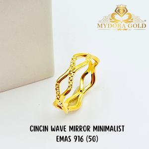 MYDORA Cincin Wave Mirror Minimalist (5G) l EMAS 916/22K