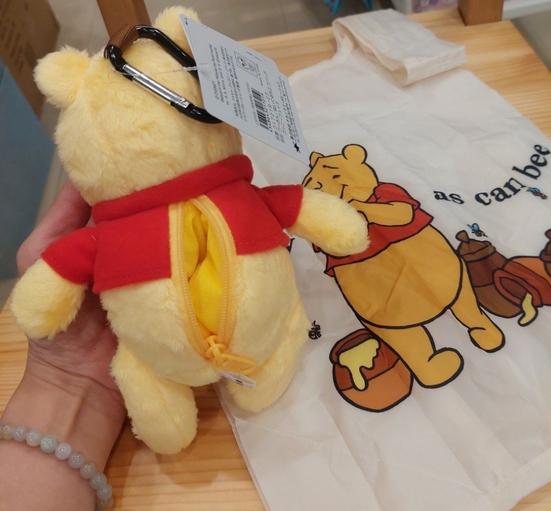 原裝日本 Winnie the pooh 小熊維尼 公仔 環保袋 