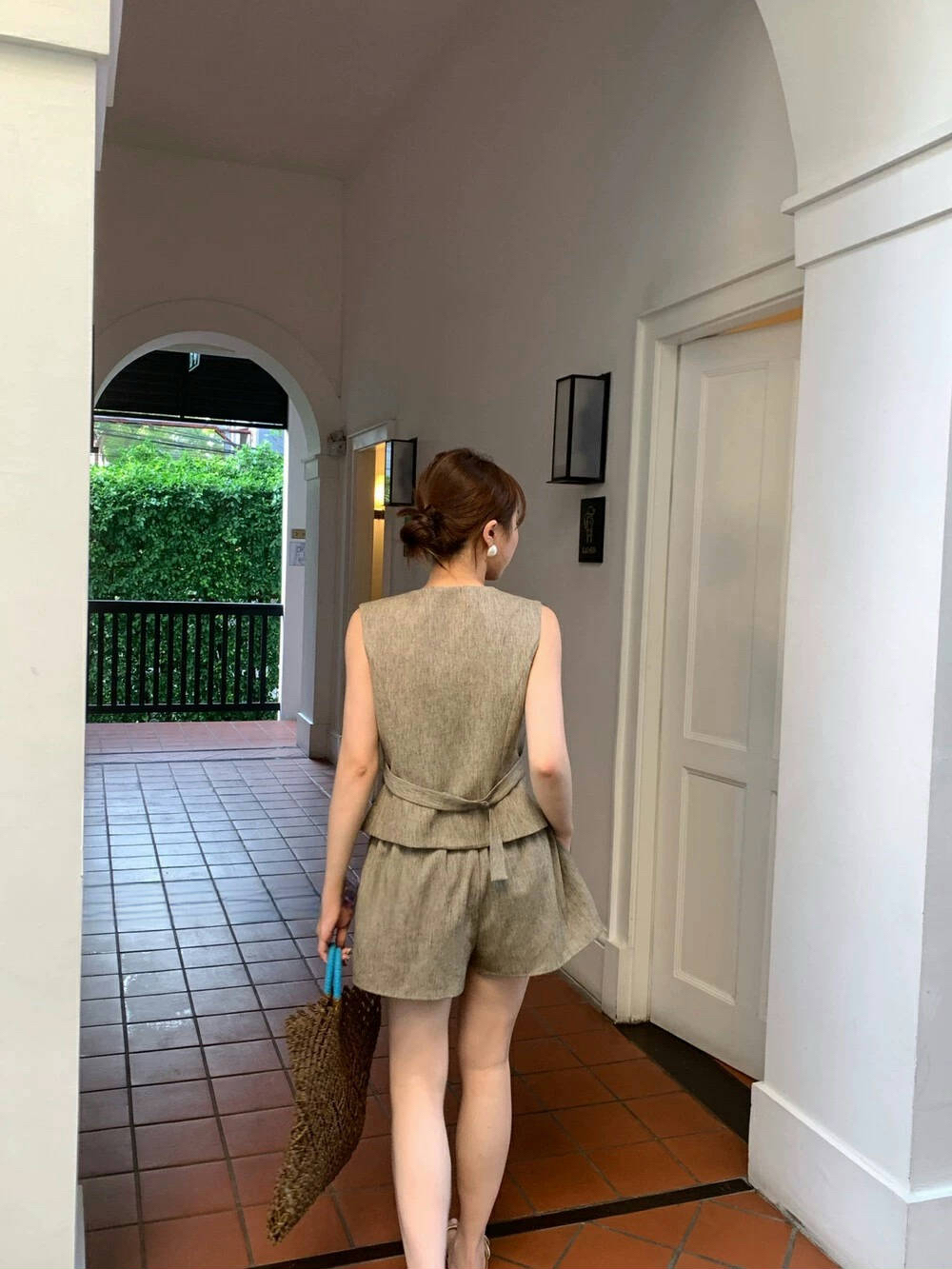 Celeste Vest Top + Short set 法式简约设计马甲上衣+抽绳短裤套装 （3 colours）