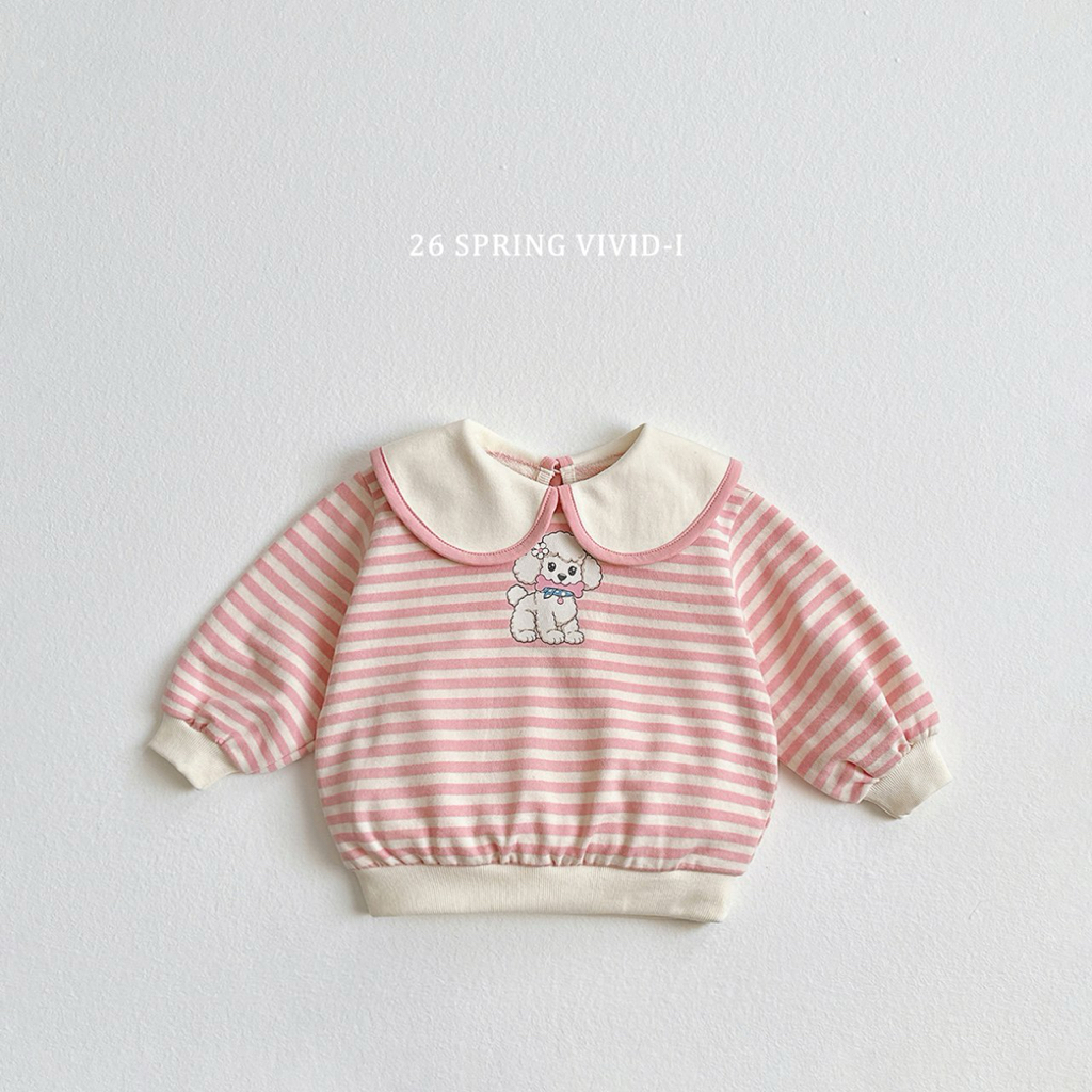 🌸預訂 韓國直送🌸🇰🇷VIVIDI兩色小狗印花翻領寬鬆衛衣