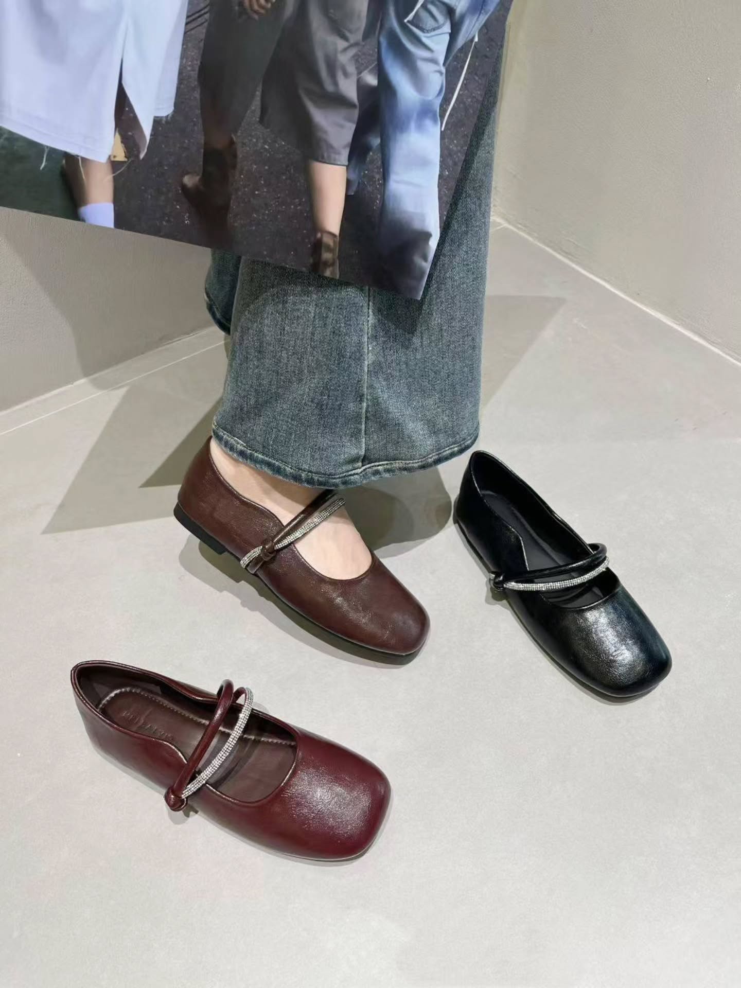 2528-22 水钻玛丽珍平底鞋 🇨🇳