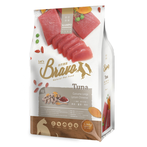 台灣 Bravo 自然禮讚 無穀漢方 鮪魚(吞拿魚)貓糧 1.36KG/5.45KG