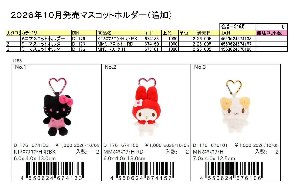 10月新品預訂｜新版 心心扣系列公仔吊飾 