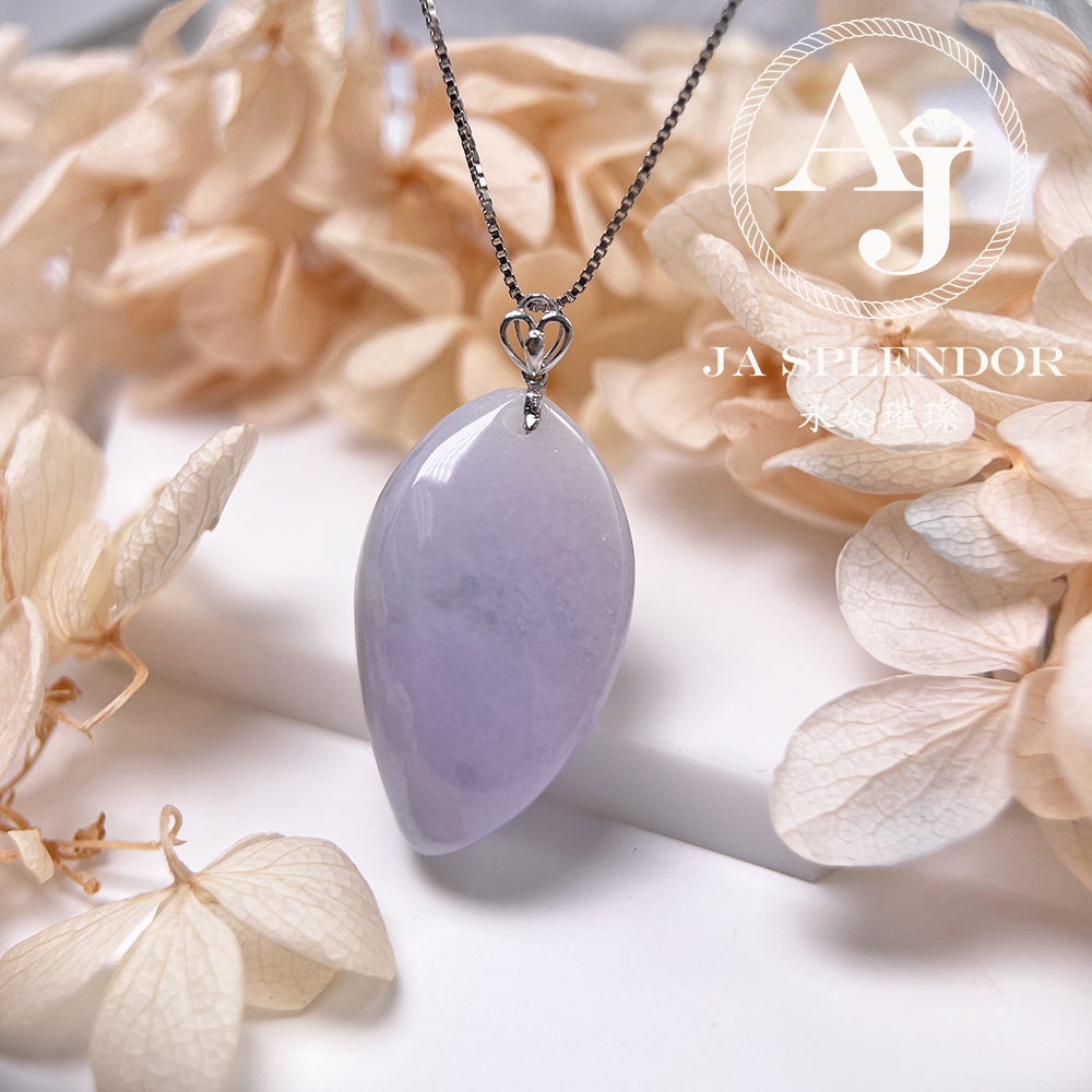 JNK-215 天然翡翠A玉 冰潤紫羅蘭隨形18K金吊墜