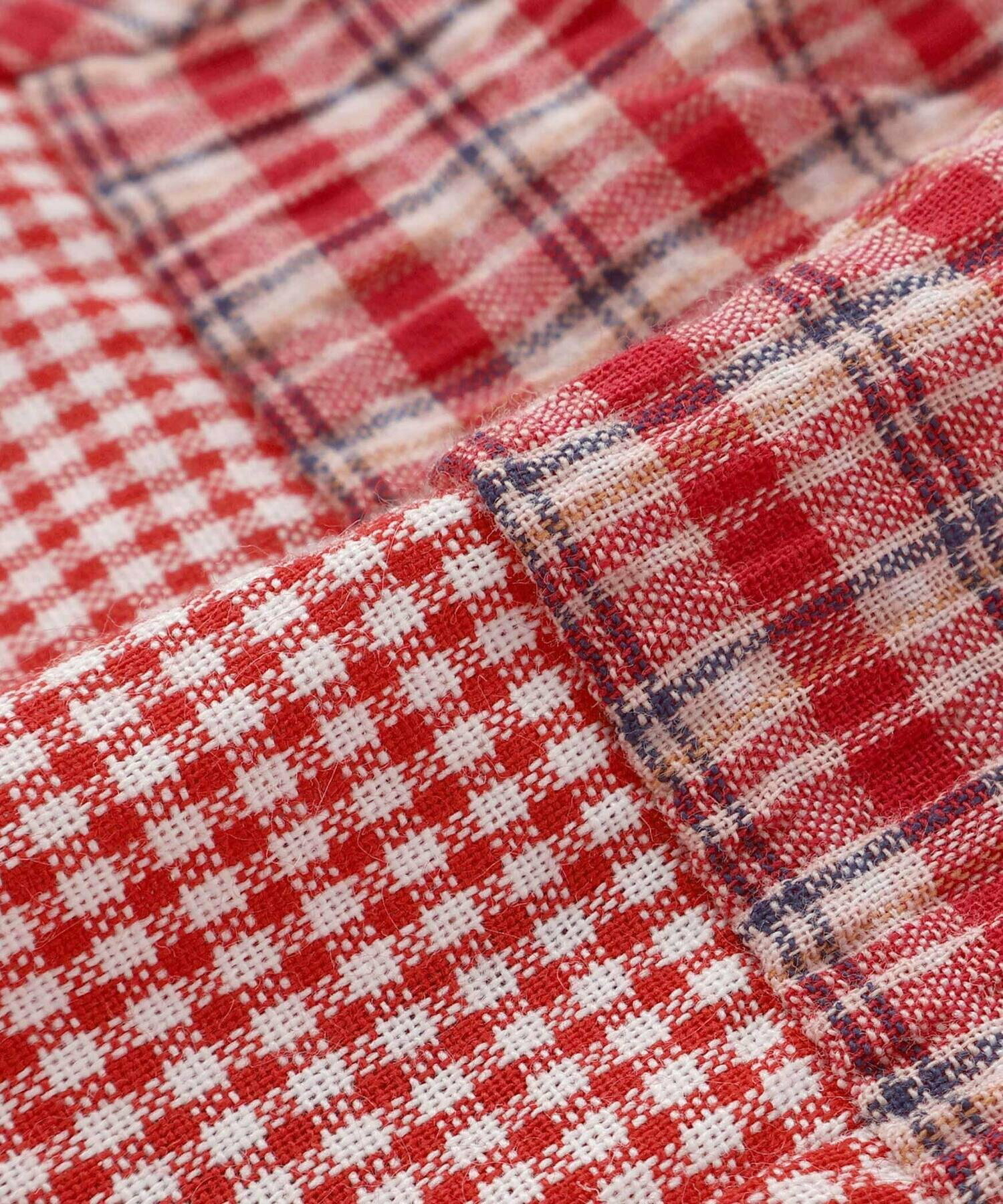 🇯🇵預訂 日本直送🇯🇵Slap Slip Baby兩色小熊刺繡口袋格紋翻領短袖連身服