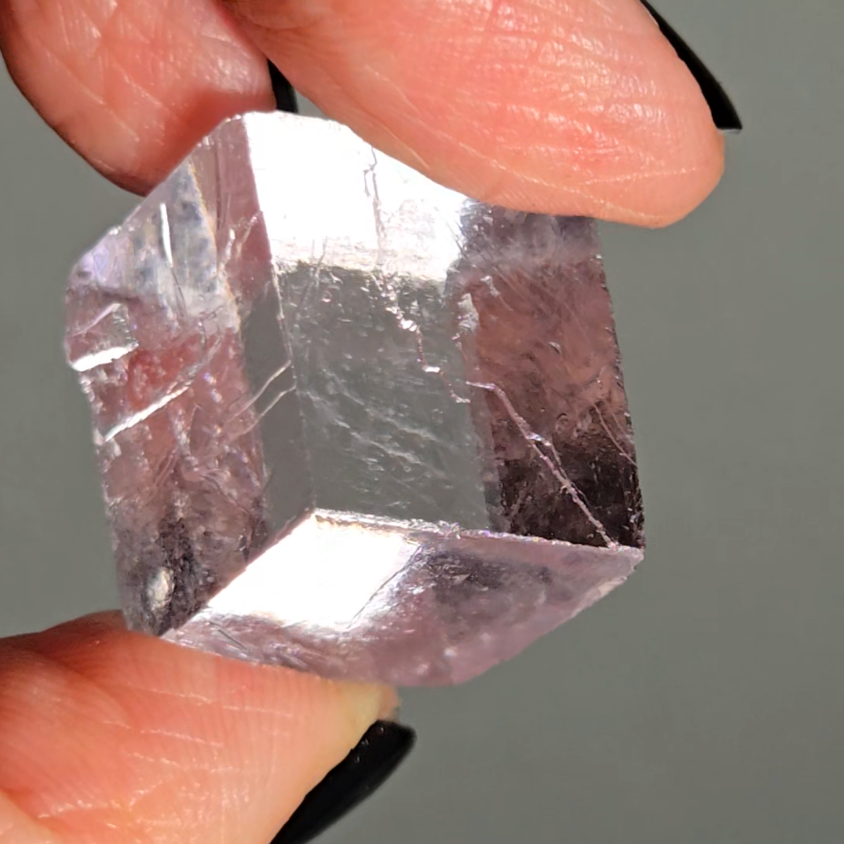 Purple calcite cube with amazing transparency - PC1