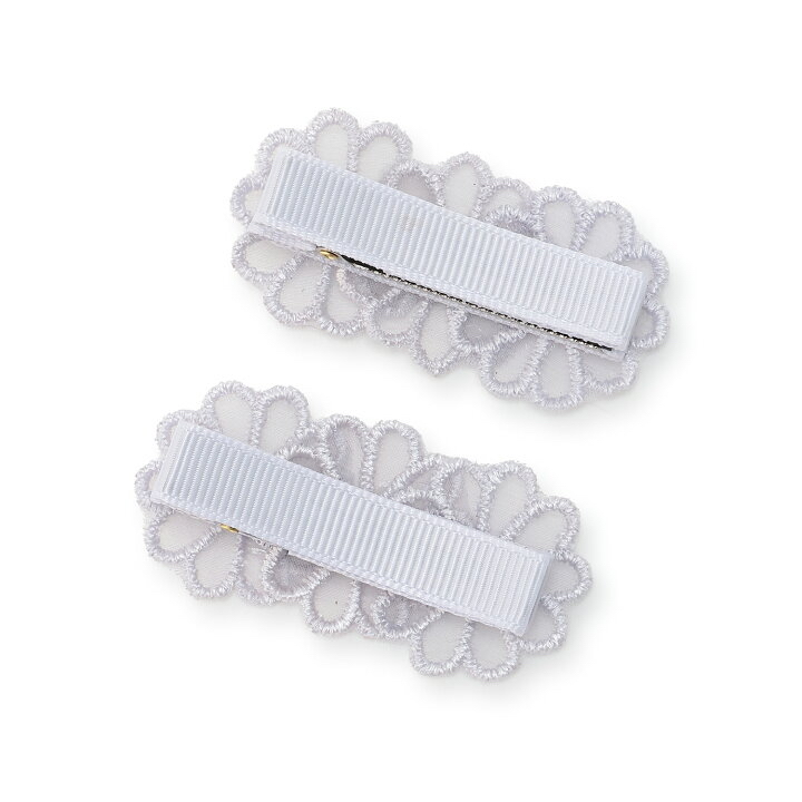 🇯🇵預訂 日本直送🇯🇵Petit Main兩色蕾絲花朵髮夾兩件套