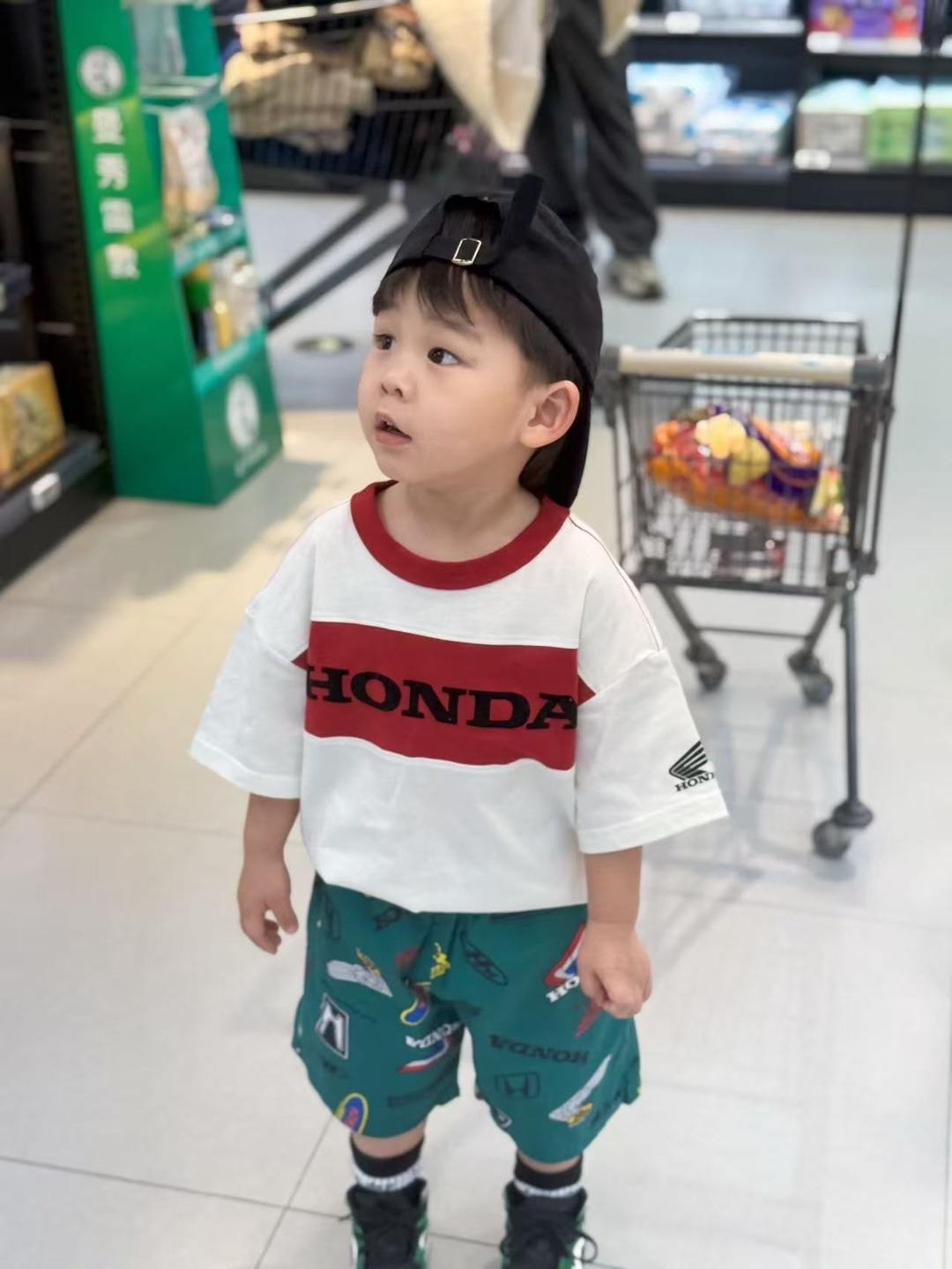 A0144 紅色Honda汽車短袖