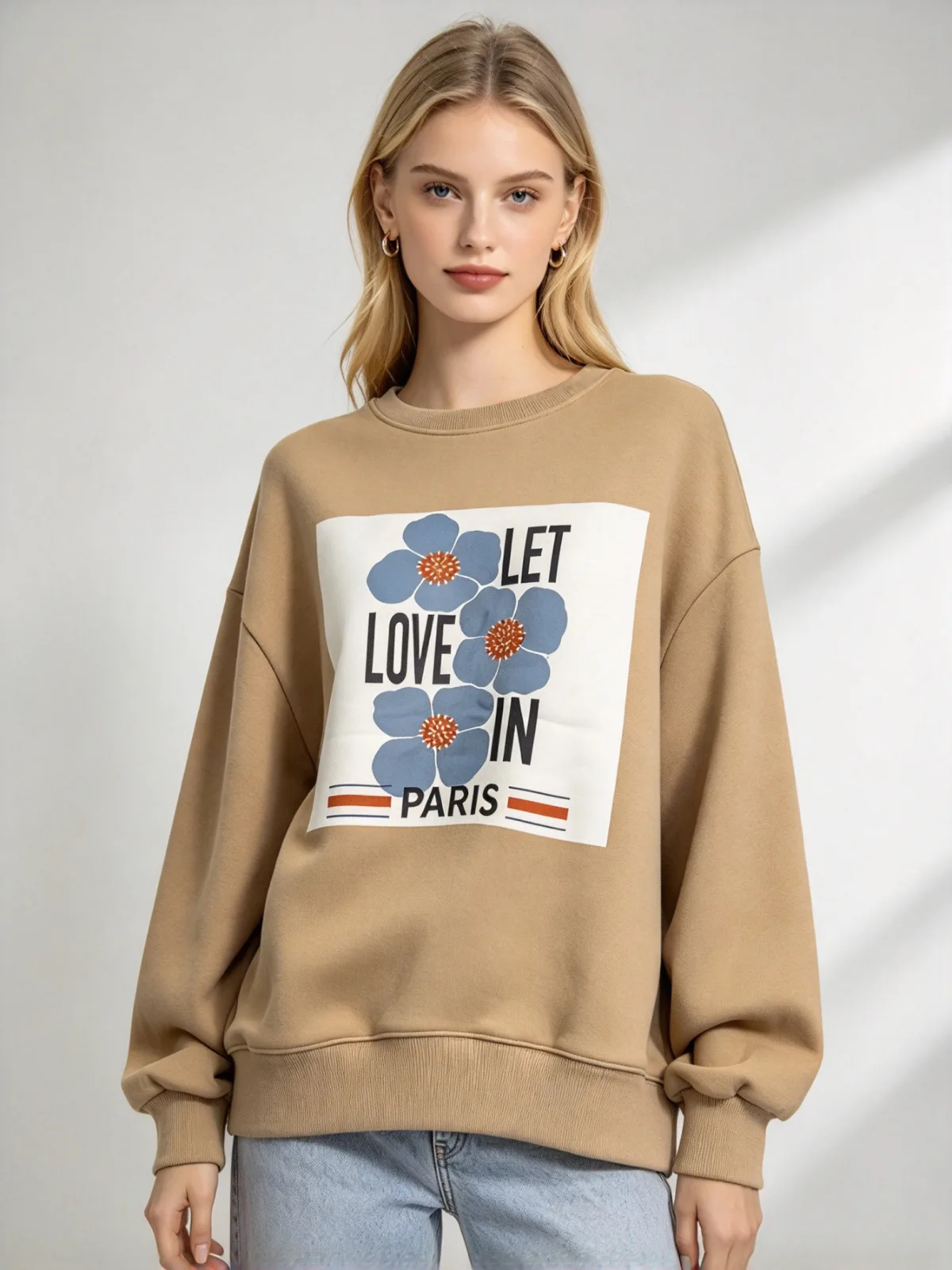 [訂購］ A017 Let Love In Floral Paris Sweatshirt