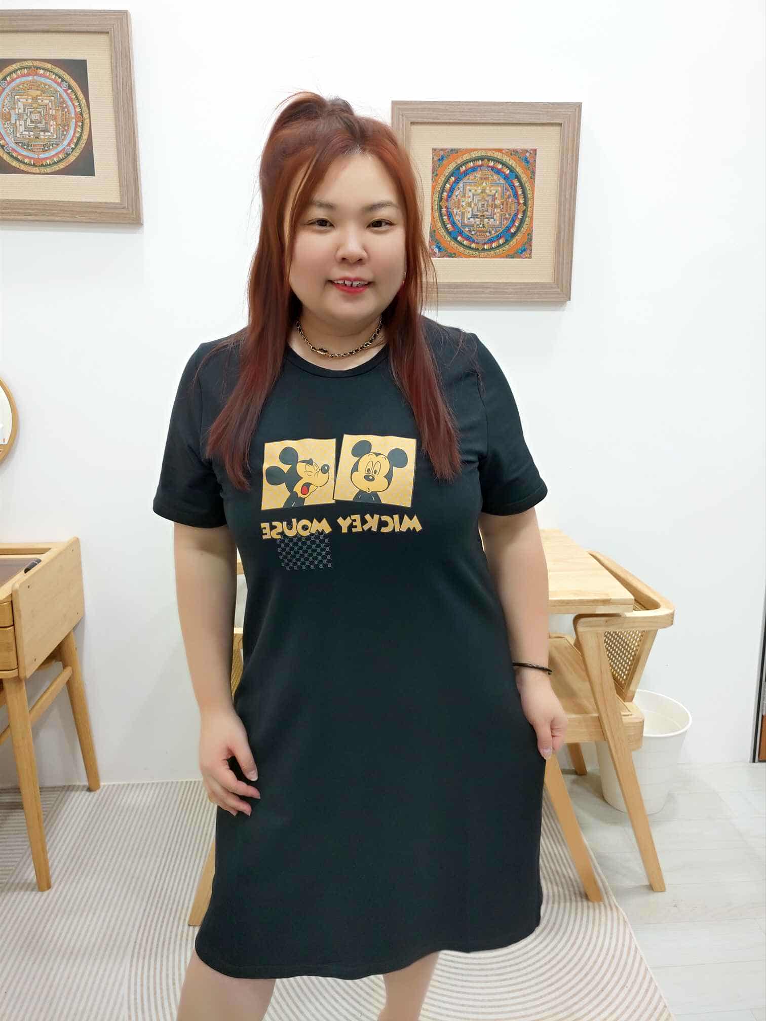 OTB06 BE#06-502463 米奇拼图圆领连衣裙