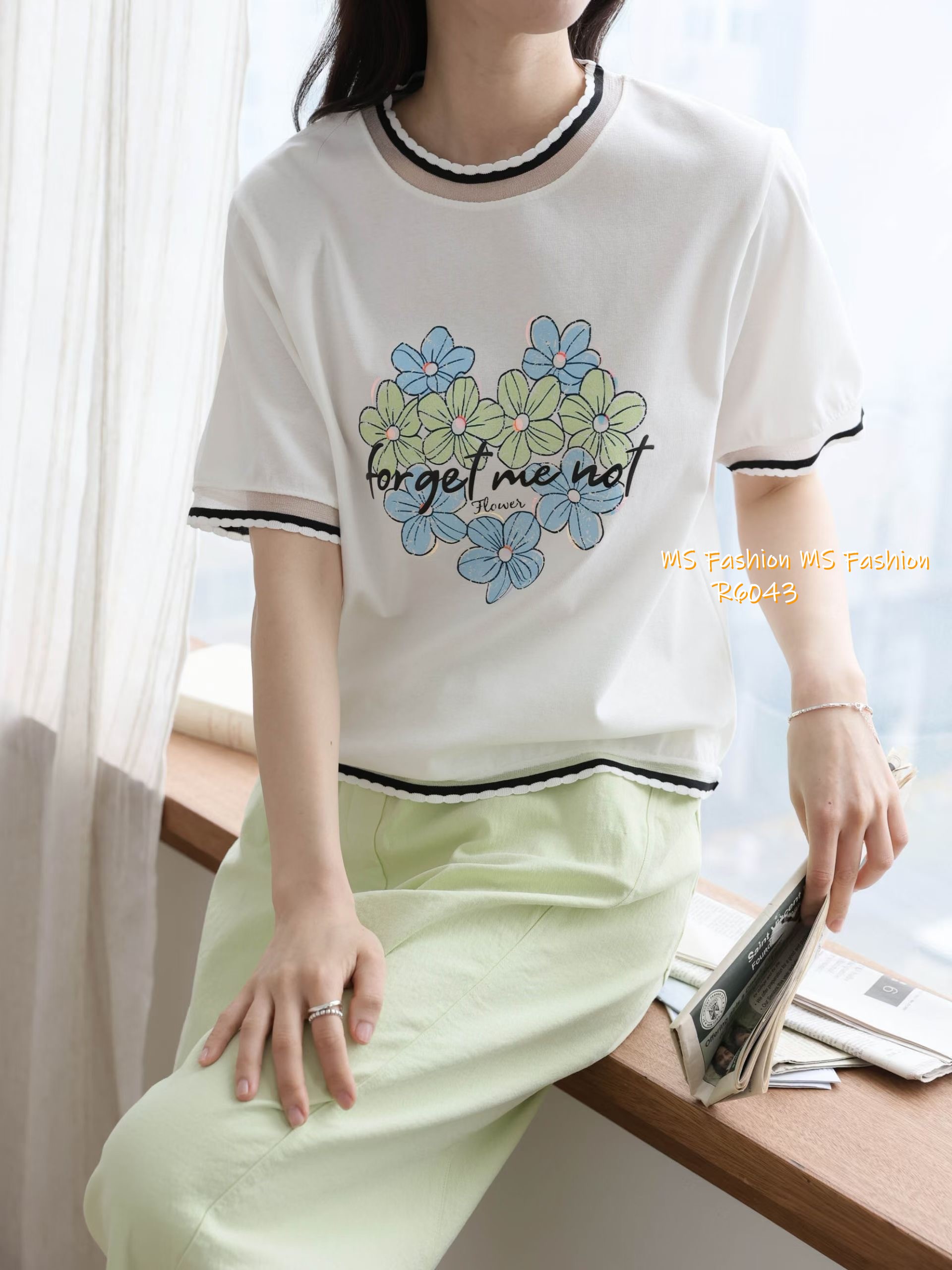 G6043 韓國🇰🇷花花字母print top