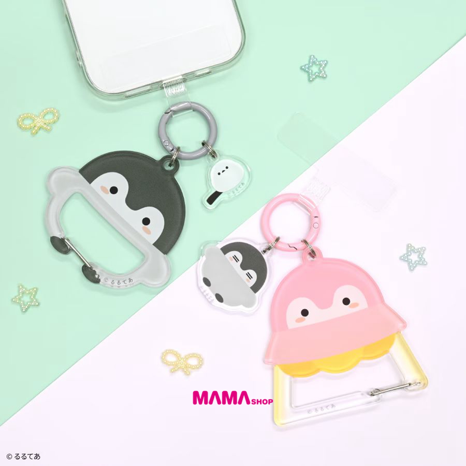 日本直送Koupen-chan 正能量企鵝多功能手機指環連登山扣